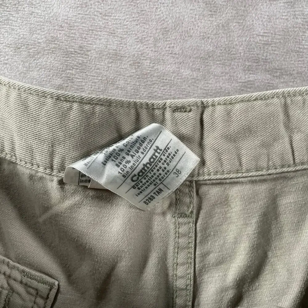 Vintage Carhartt Patch Tan B283 Lightweight Shorts Waist 38